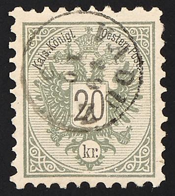 gestempelt - Liechtenstein Vorläufer Ausgabe 1883 Nr. 48 mit Fingerhut gestempelt "VADUZ 29/10 8()", - Francobolli