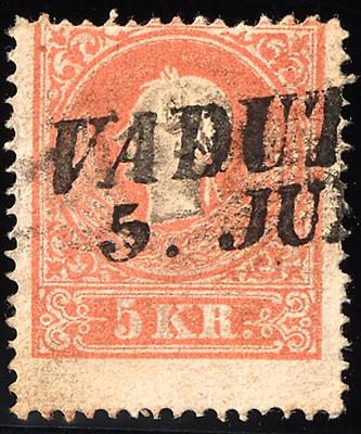gestempelt - Liechtenstein Vorläufer: Österr. Nr. 13 II "VADUTZ / 5. JU()" zweizeiliger gestempelt, - Stamps