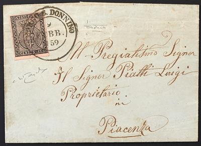 Poststück/Briefstück/gestempelt - Parma Nr. 3, - Známky