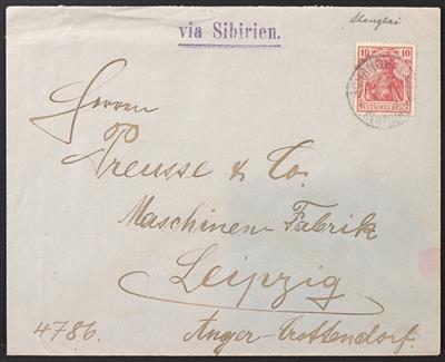Poststück - D. Post in China 1909: Konsulatsbrief - Známky