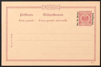 Poststück - D.Reich Marineschiffspost 1897 - seltener Probedruck der Ganzsachen-Postkarte 1897 in perfekter Erhaltung, - Známky