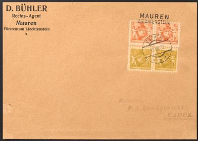 Poststück - Liechtenstein 1922, Postablage gestempelt MAUREN / (LIECHTENSTEIN) - Stamps