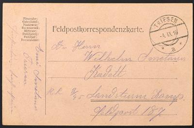 Poststück - Liechtenstein Feldpost im I. Weltkrieg 1916, - Známky