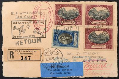 Poststück - Liechtenstein Flugpost 1929, - Známky