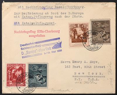 Poststück - Liechtenstein Flugpost 1932, - Známky