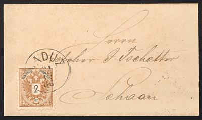 Poststück - Liechtenstein Vorläufer Ausgabe 1883 Nr. 44 mit Einkreis gestempelt "VADUZ 31/12 86", - Stamps