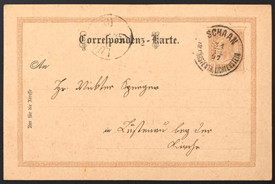 Poststück - Liechtenstein Vorläufer Ausgabe 1890/1891 Ganzsachen Postkarte 2 Kreuzer (mit langem "s", - Briefmarken