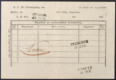 Poststück - Liechtenstein Vorläufer "BALZERS / 15. JUN.", - Briefmarken