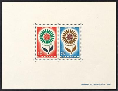 ** - Monaco Nr. 782/83 (Europa CEPT 1964) im Paar zusammenhängend als Sonderdruck in Blockform, - Briefmarken