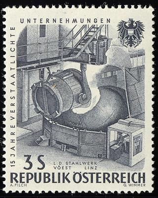 ** - Österr.   ANK Nr. 1137 P (1961, 3 S 15 J. verstaatlichte Unternehmen) Probedruck in Anthrazit - Francobolli