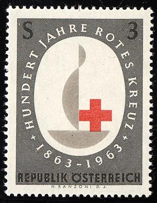 ** - Österr.   ANK Nr. 1165 P (1963, 100 Jahre Rotes Kreuz) Probedruck mit Emblem in Graubraun statt Silber - Briefmarken
