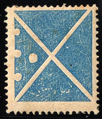 * - Österr. Ausgabe 1858 Kleines blaues Andreaskreuz mit vier Plattenpunkten, - Známky