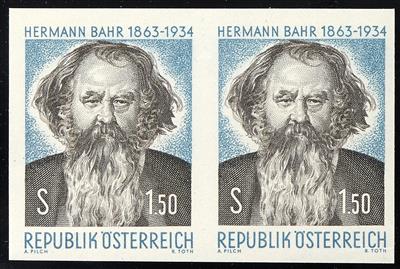 ** - Österr. Nr. 1160U (Hermann Bahr) im waagr. Paar, - Stamps