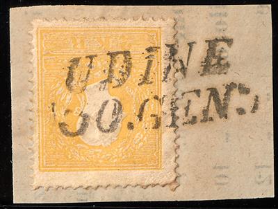 Briefstück - Österr. Nr. 10 II auf Briefstück mit kpl. VenetienStempel UDINE - Francobolli