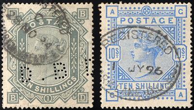 gestempelt/Briefstück - Partie Großbrit. aus ca. 1881/1883, - Briefmarken