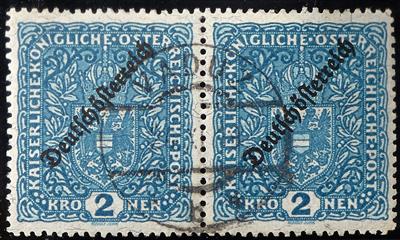 gestempelt - Liechtenstein Mitläufer Ausgaben Deutschösterreich Nr. 243 A im waagrechten Paar - Briefmarken