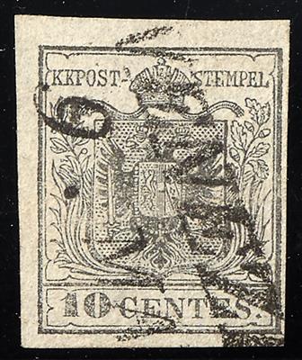 gestempelt - Lombardei-Venetien Nr. 2 H Ia silbergrau - Briefmarken