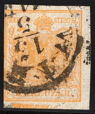 gestempelt - Österr. Nr. 1 H III orange, mit deutlichem waagrechten Balken unten - Stamps