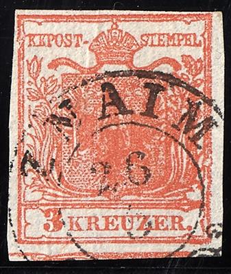 gestempelt - Österr. Nr. 3 H Ia3, schwach geripptes Papier - Briefmarken