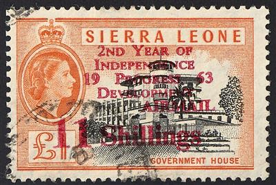 gestempelt - Sierre Leone Michel Nr. 235 (1963 Flug 11 Sh. auf 1 Pfund orange), - Francobolli