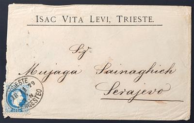 Poststück - Bosnien-Herzegowina 1879: Österr. Nr. 38 II auf Briefumschlag von TRIEST nach Sarajevo, - Briefmarken