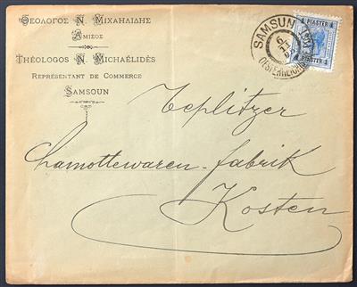 Poststück/Briefstück/gestempelt - Österreich Levante Samsun - Briefmarken