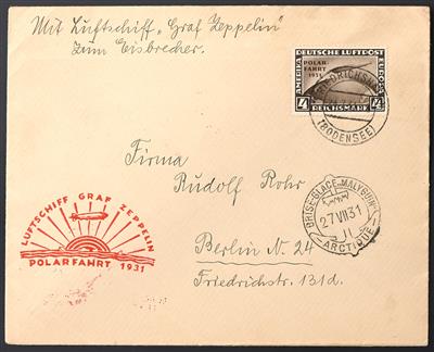 Poststück - D.Reich Nr. 456/58 (Polarfahrt) auf 2 Karten und 1 Poststück, - Stamps