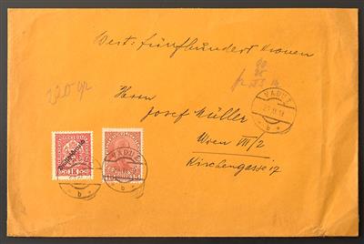 Poststück - Liechtenstein 1919 - gesiegelter Wertbrief frankiert mit Liechtenstein - Österreich - Mischfrankatur - Stamps