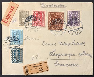 Poststück - Österr. 1924 - Reko - Expreßbrief - Francobolli