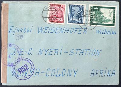 Poststück - Österr. 1947 - 4 echt gelaufene Luft- bzw. FlugpostRekobrfe. mit Zensur- und Ankunftsstpln., - Briefmarken