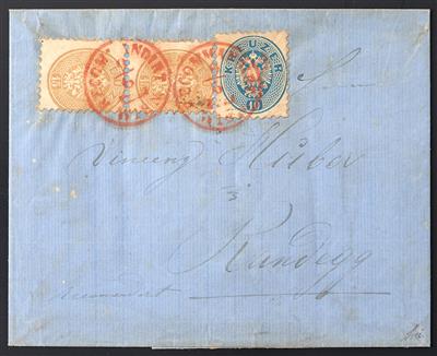 Poststück - Österr. Nr. 33 a + 34 a - Briefmarken
