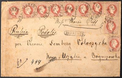 Poststück - Österr. Nr. 37 II (10 Stück - Francobolli