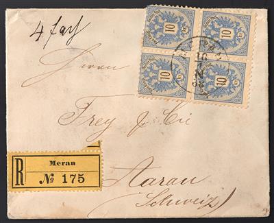 Poststück - Österr. Nr. 47 im VIERERBLOCK - Briefmarken