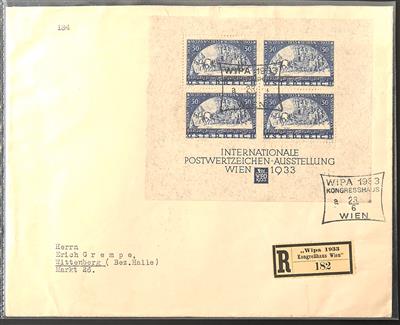 Poststück - Österr. WIPABLOCK (128 : 104 mm) auf - Briefmarken