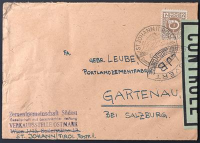 Poststück - Österreich 1945, Französische Zensur "LJB - Briefmarken