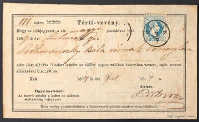 Poststück - Österreich Ausgabe 1867 in Ungarischen Reichshälfte verwendet Nr. 38 I auf der ungarisch - Známky