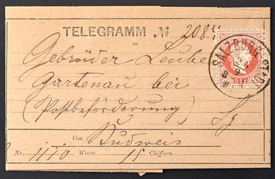 Poststück - Österreich Nr. 37 II auf Telegramm - Briefmarken