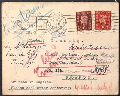 Poststück - Partie Tschechische Feldpost II. Weltkrieg in Großbritannien und Frankreich, - Francobolli