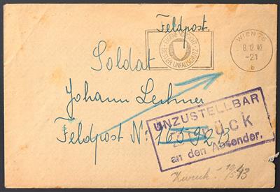 Poststück - Spezialsammlung D. Feldpost II. WK Stalinggrad, - Briefmarken