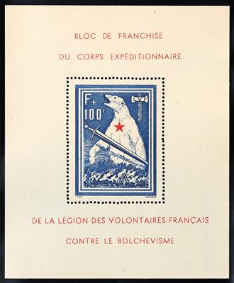 ** - D. Privatausgaben Frankreich 1941 Nr. I (Eisbärblock), - Briefmarken