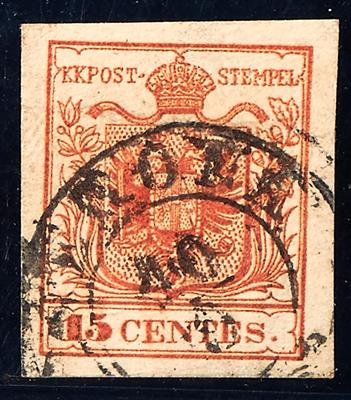 * - Lombardei - "Veroneser - Postfälschung" der 15 Cent breitrandiges Kabinettstück, - Stamps