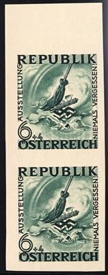 ** - Österr. 1946 ANTIFA 6 Gr Faschismus-Auskehr im ungez. Randpaar, - Briefmarken