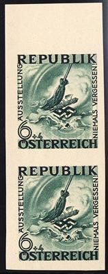 ** - Österr. 1946 ANTIFA 6 Gr Faschismus-Auskehr im ungez. Randpaar, - Francobolli