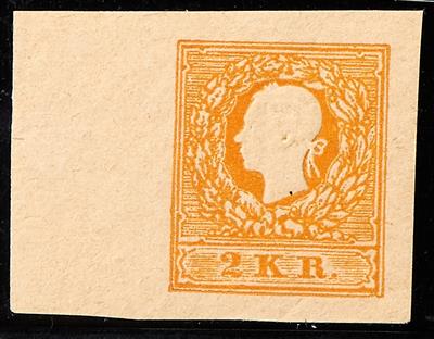 ** - Österr. Fellner ND 1885 der 2 Kreuzer orange 1858 ungez., - Briefmarken