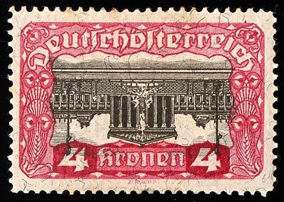 * - Österr. I. Rep., Nr. 287D (4 Kronen Parlament mit kopfstehendem Mittelstück - Známky