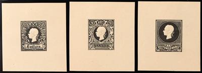 (*) - Österr. "KROPFSCHE SCHWARZDRUCKE" der Ausg. 1858 - 1,2,3,6 u.9 Kreuzer, - Stamps