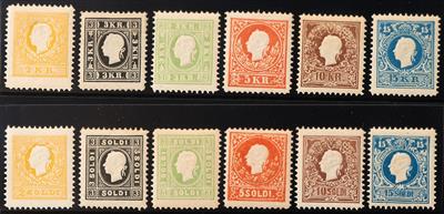 * - Österr./Lombardei ND 1866 komplette Ausgabe analog 1858 in außergewöhnlicher Qualität,(12), - Briefmarken
