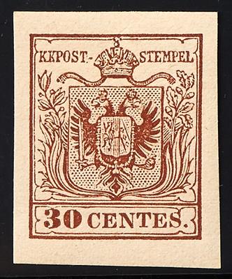 * - Österr. Neudruck 1866 der Lombardei-Venetien Nr. 4 (30 Centes.), - Francobolli