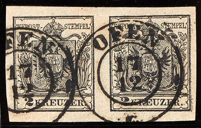 ** - Österr. Nr. 2 H III im waagrechten Paar, - Stamps