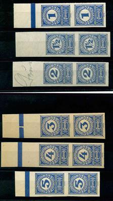 ** - Österr. Porto Nr.83/92 ungez. Randpaare, - Stamps